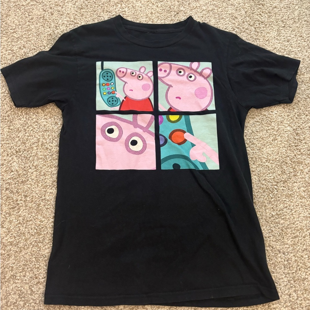 Hot Topic Black and Pink Cartoon Graphic Tee
